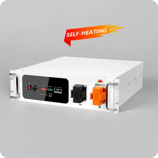 SunGoldPower 51.2kWh Server Rack Battery | 48V 100Ah LiFePO4 Battery | Self-Heating | 10-Year Warranty | UL1973 Certified