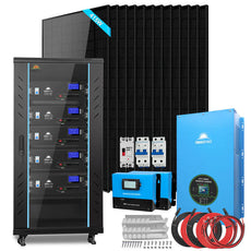 SunGoldPower Off-Grid Solar Kit- 12000W 48V 120V/240V Inverter + 25.6KWH Lithium Battery + 12 X 410 Watts Solar Panels SGR-12K20E