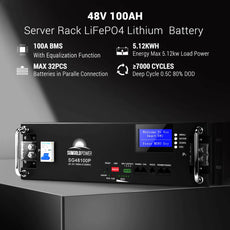 SunGoldPower 51.2kWh Server Rack Battery | 48V 100Ah LiFePO4 Battery | 10-Year Warranty | UL1973, UL9540A Certified