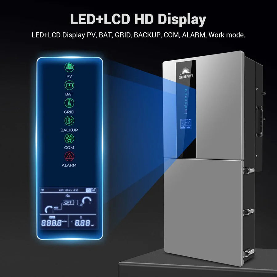 11.4kW 48V Split Phase Hybrid Solar Inverter | 120/240/208V | Whole Home Backup (200A) | 10-Year Warranty