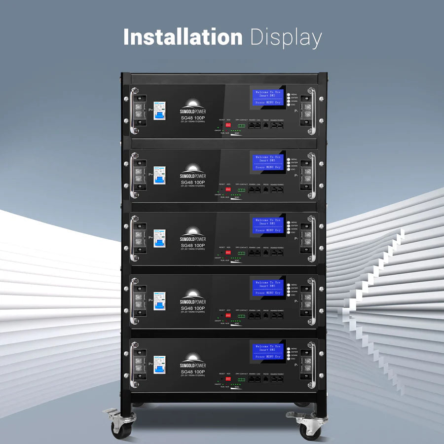 Server Rack Battery 5000 SunGoldPower 5 Slot Battery Server Rack for SG48100P / SGH48100T ...