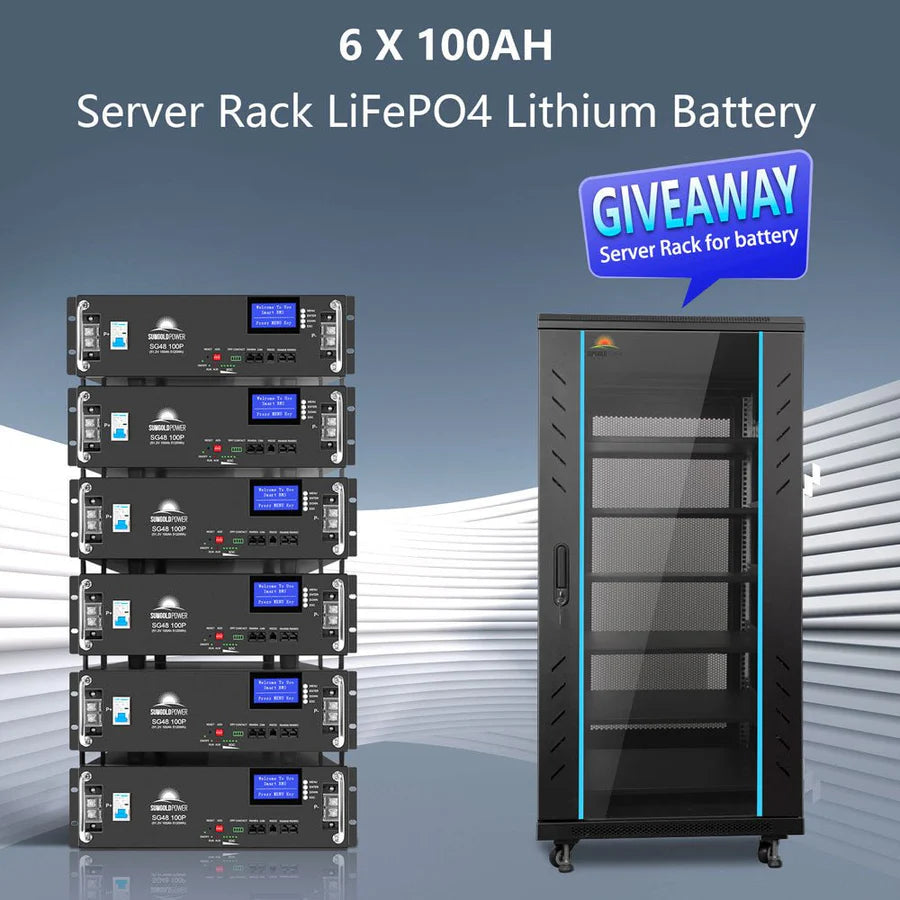 SunGoldPower Off-Grid Solar Kit- 20KW 48VDC Solar Inverter + 30.72KWH Lithium Battery + 32 X 450 Watts Solar Panels SGR-20K30E