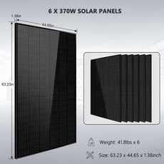 SunGoldPower Off-Grid Solar Kit- 6500W 48VDC Solar Inverter + 5.12KWH PowerWall Lithium Battery + 6 X 370 Watts Solar Panels SGM-655M