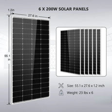SunGoldPower Off-Grid Solar Kit- 5000W 48VDC 120V Inverter + 5.12KWH PowerWall Battery + 6 X 200 Watts Solar Panels SGM-5K5E