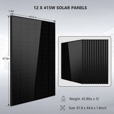 SunGoldPower Off-Grid Solar Kit- 12000W 48V 120V/240V Inverter + 25.6KWH Lithium Battery + 12 X 410 Watts Solar Panels SGR-12K20E