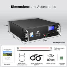 SunGoldPower 51.2kWh Server Rack Battery | 48V 100Ah LiFePO4 Battery | 10-Year Warranty | UL1973, UL9540A Certified
