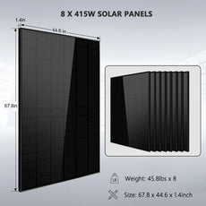 Off-Grid Solar Kit 6500W 48VDC Inverter + 10.24KWH Lithium Battery + 8 X 415 Watts Solar Panels SGR-6510E