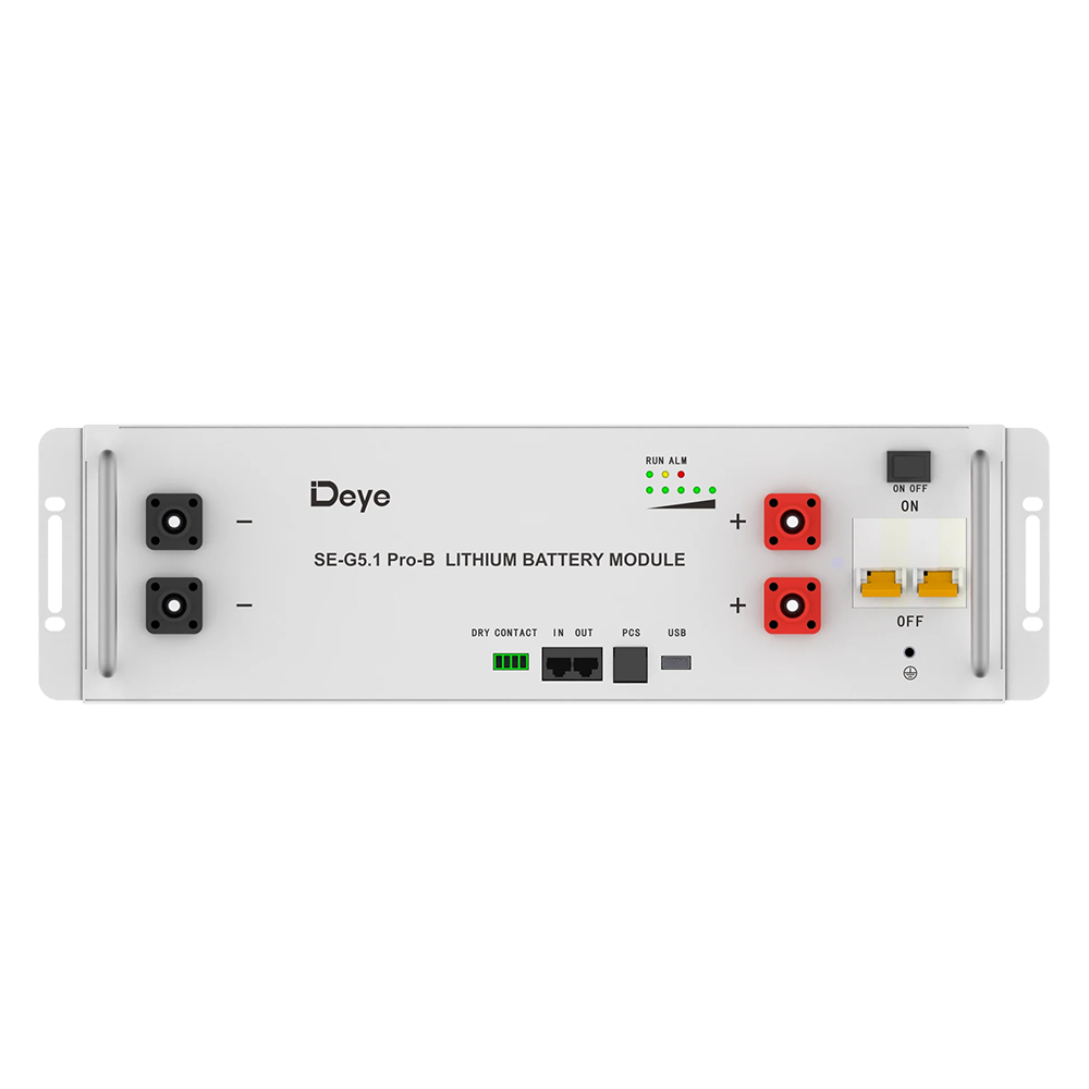 Deye 51.2kWh Server Rack Battery | 48V 100Ah LiFePO4 Battery | 10-Year Warranty | UL1973, UL9540A Certified